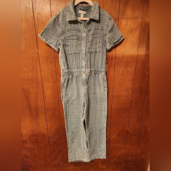 Cat & Jack Other - Cat&Jack Lightweight Blue Denim Short Sleeve Jumpsuit, Elastic Waist, Size8, NWT